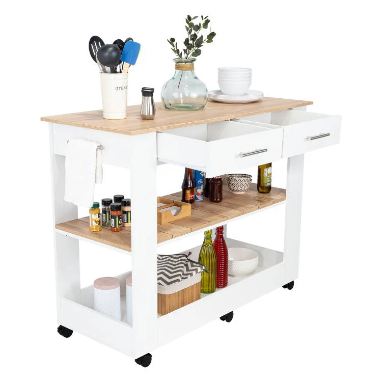 BARRA DE COCINA CALA, BLANCO NEVADO Y CAFÉ CLARO, CON AMPLIA SUPERFICIE EN LA MESA ZF - Image 3