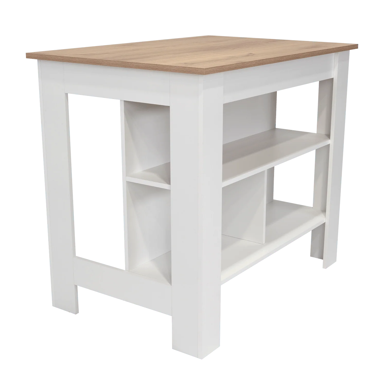 BARRA DE COCINA CALA, BLANCO Y CAFÉ CLARO, CON AMPLIA SUPERFICIE EN LA MESA  ZF - Image 3