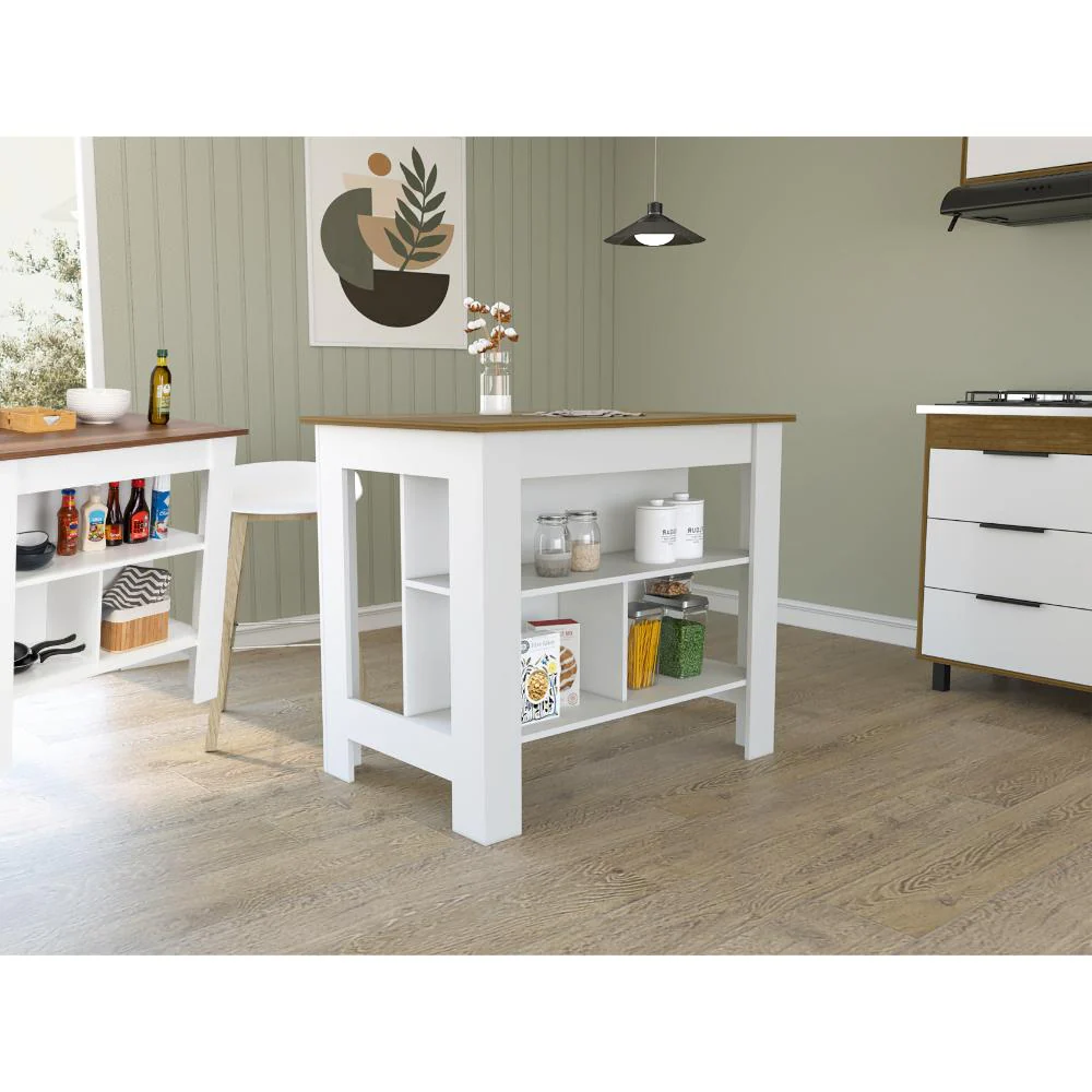 BARRA DE COCINA CALA, BLANCO Y COBRE, CON AMPLIA SUPEICIE EN LA MESA    ZF - Image 3