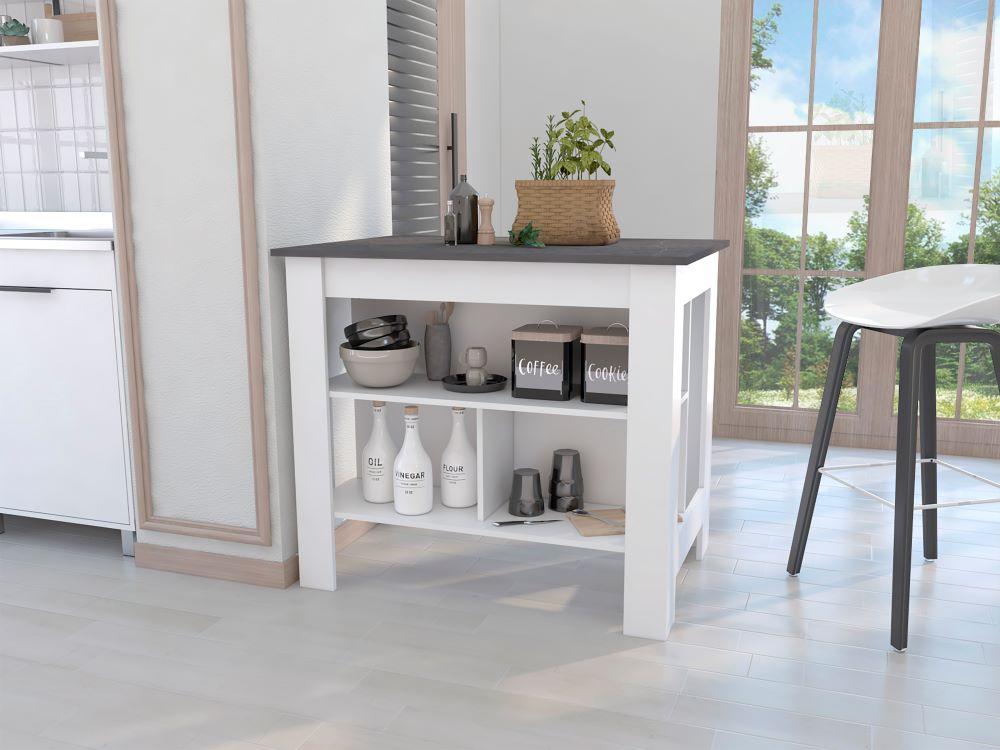 BARRA DE COCINA CALA, BLANCO Y PIEDRA, CON AMPLIA SUPERFICIE EN LA MESA ZF - Image 3