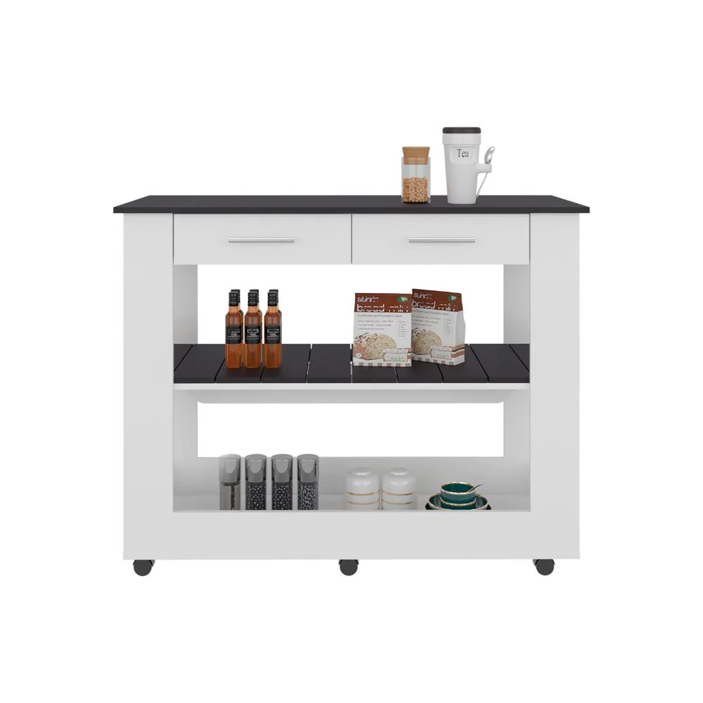 Barra de Cocina Cala, Blanco y Wengue, Con amplia superficie en la mesa ZF - Image 2