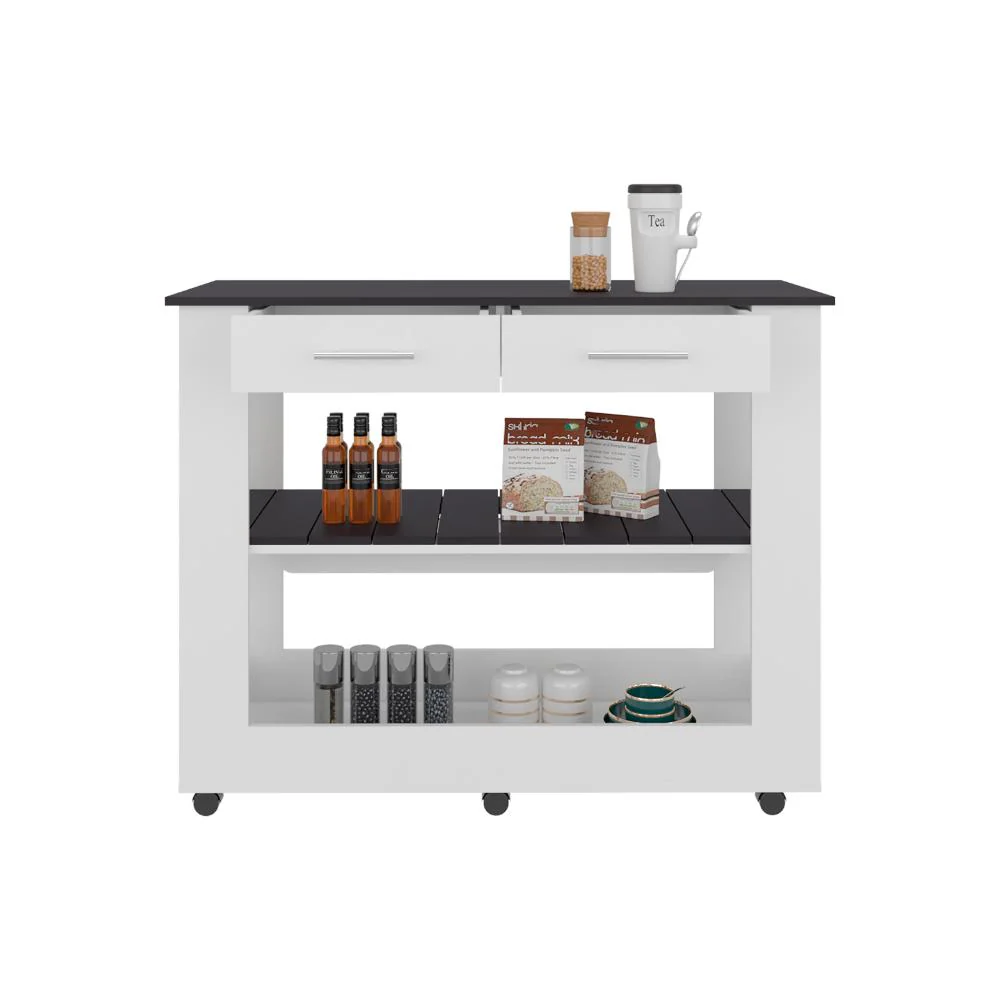 Barra de Cocina Cala, Blanco y Wengue, Con amplia superficie en la mesa ZF - Image 3