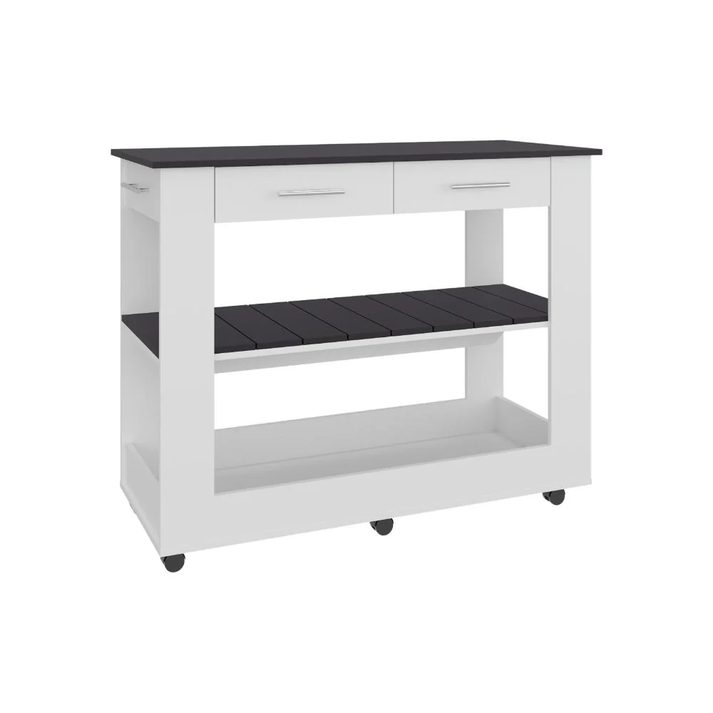 Barra de Cocina Cala, Blanco y Wengue, Con amplia superficie en la mesa ZF - Image 6
