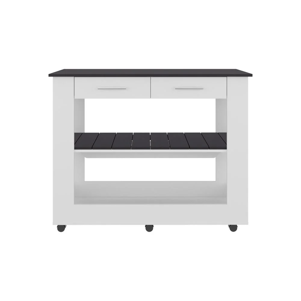 Barra de Cocina Cala, Blanco y Wengue, Con amplia superficie en la mesa ZF - Image 7