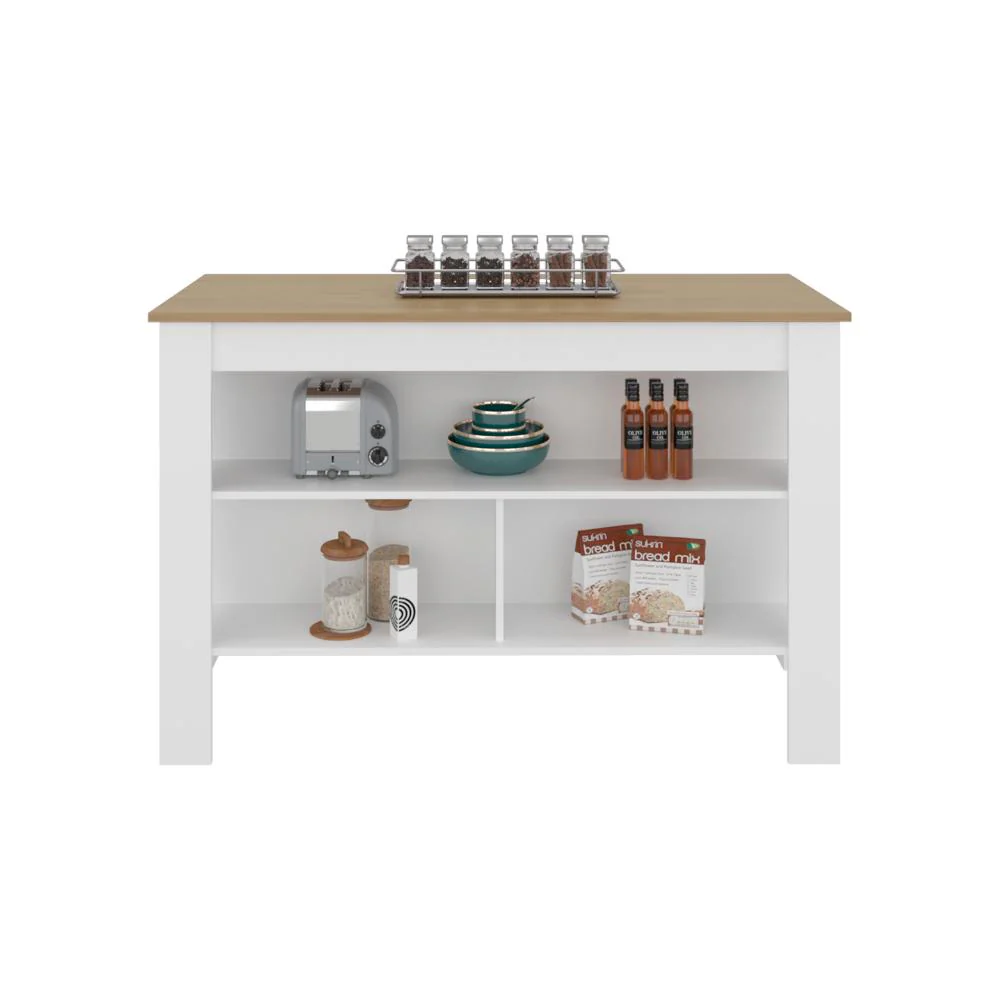 Barra de Cocina Cala, Kronos Blanco y Kronos Fresno, Con amplia superficie en la mesa ZF - Image 2