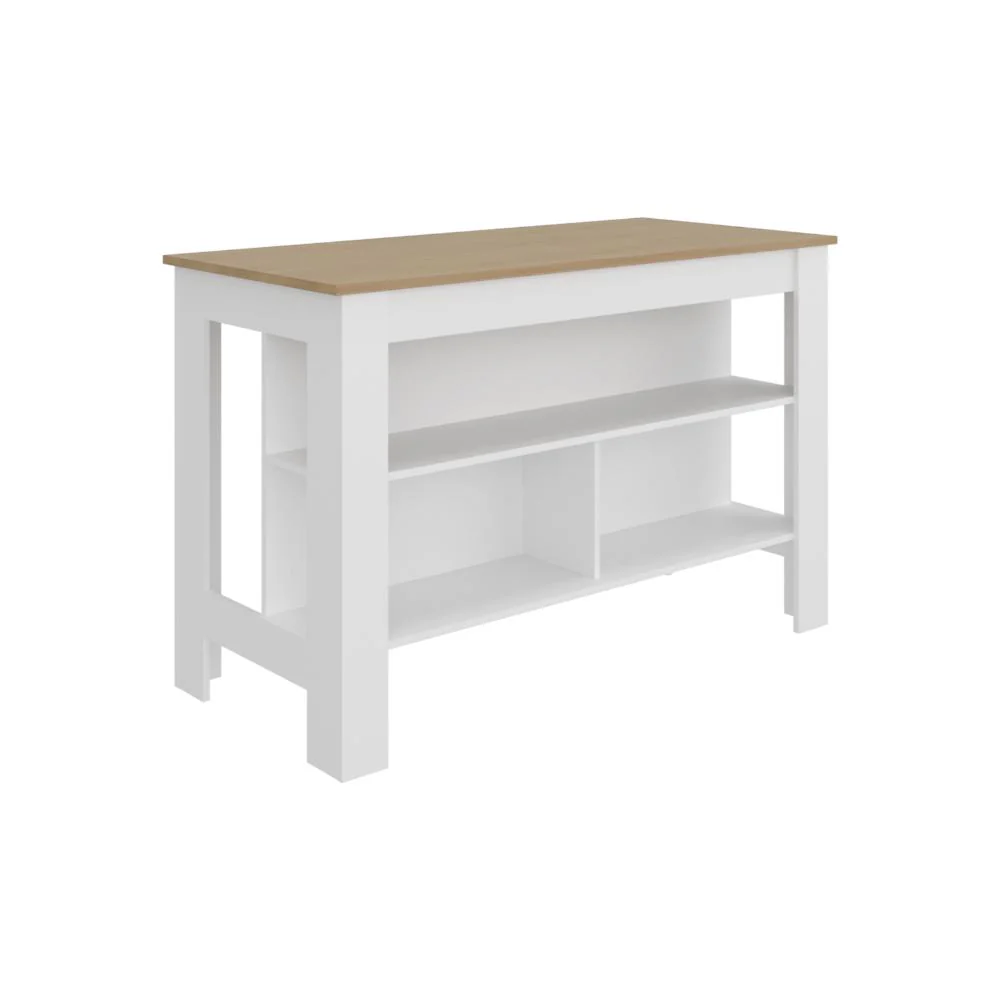 Barra de Cocina Cala, Kronos Blanco y Kronos Fresno, Con amplia superficie en la mesa ZF - Image 4