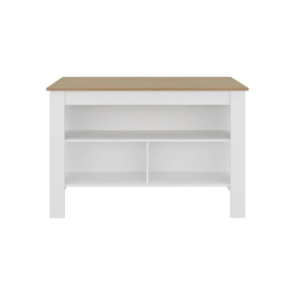 Barra de Cocina Cala, Kronos Blanco y Kronos Fresno, Con amplia superficie en la mesa ZF - Image 5