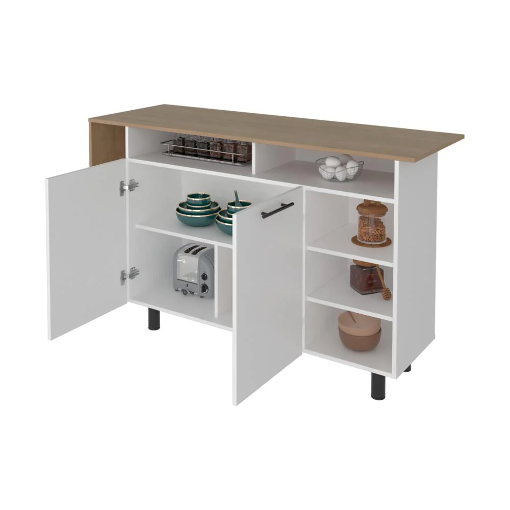 Barra de Cocina Corsia, Kronos Blanco y Kronos Fresno, con Dos Puertas Abatibles  ZF - Image 2