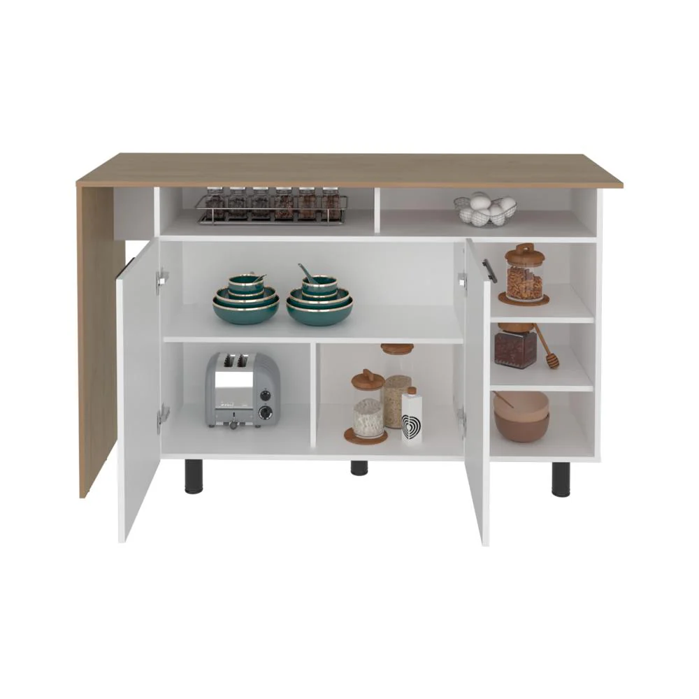 Barra de Cocina Corsia, Kronos Blanco y Kronos Fresno, con Dos Puertas Abatibles  ZF - Image 3