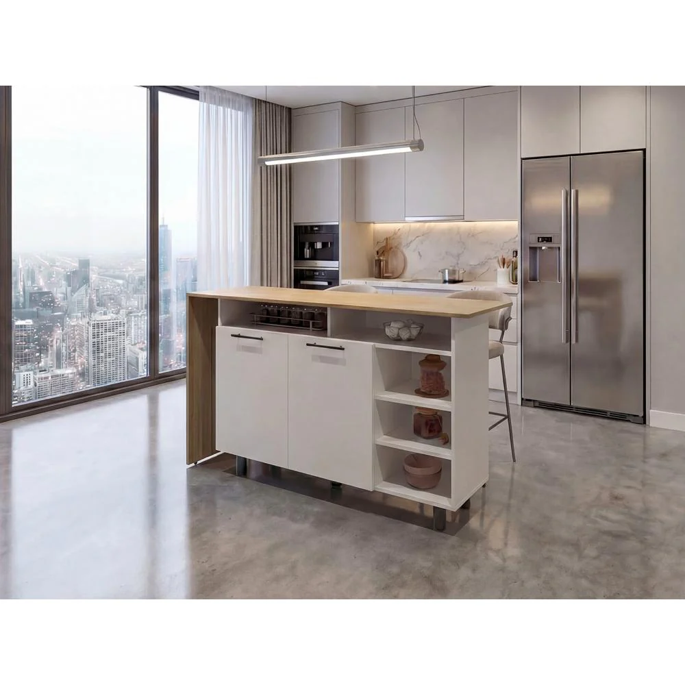 Barra de Cocina Corsia, Kronos Blanco y Kronos Fresno, con Dos Puertas Abatibles  ZF - Image 4
