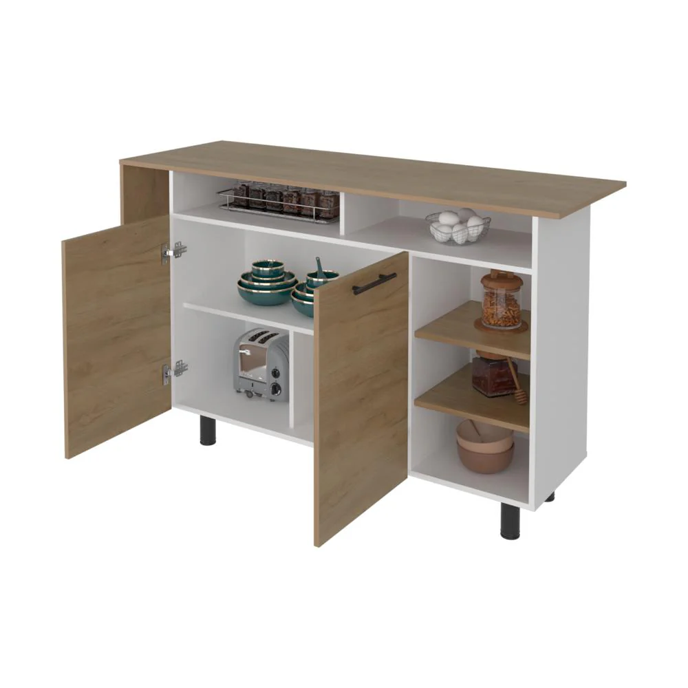 Barra de Cocina Corsia, Kronos Fresno y Kronos Blanco, con Dos Puertas Abatibles  ZF - Image 2