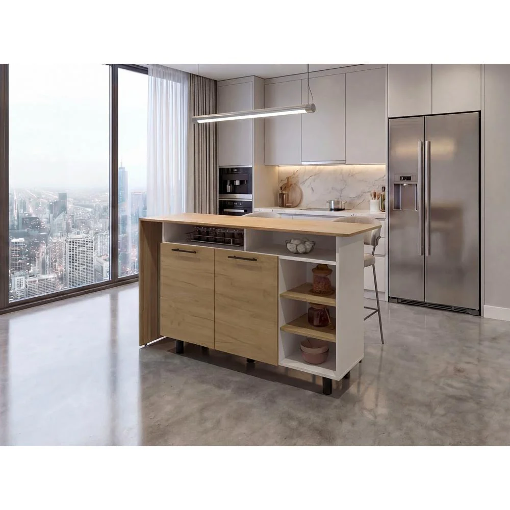 Barra de Cocina Corsia, Kronos Fresno y Kronos Blanco, con Dos Puertas Abatibles  ZF - Image 4