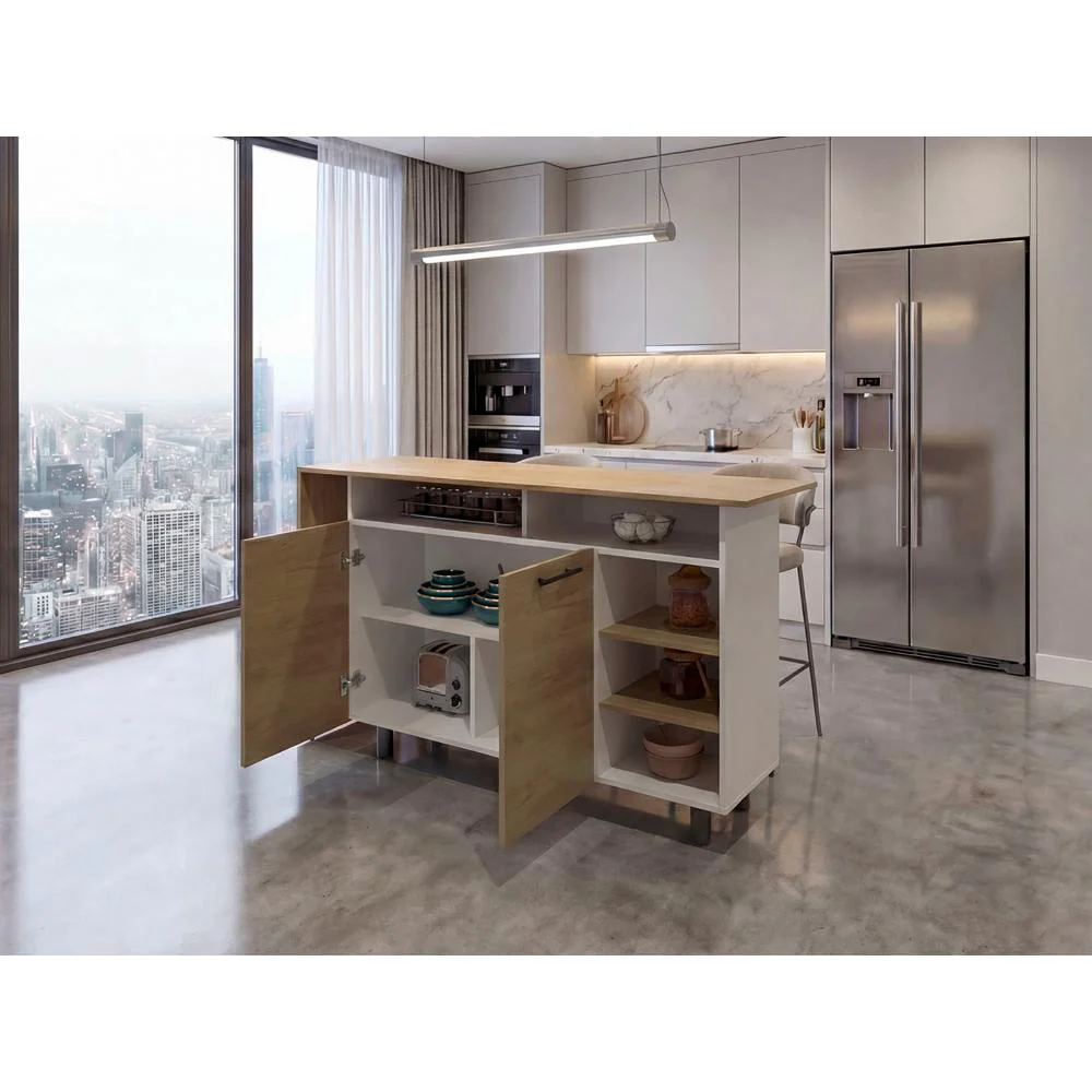 Barra de Cocina Corsia, Kronos Fresno y Kronos Blanco, con Dos Puertas Abatibles  ZF - Image 5