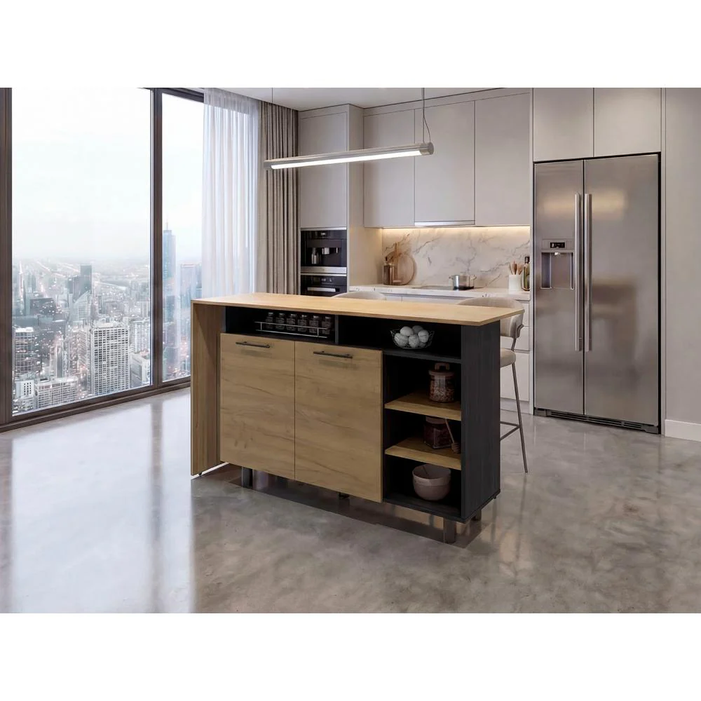 Barra de Cocina Corsia, Kronos Wengue y Kronos Fresno, con Dos Puertas Abatibles  ZF - Image 4