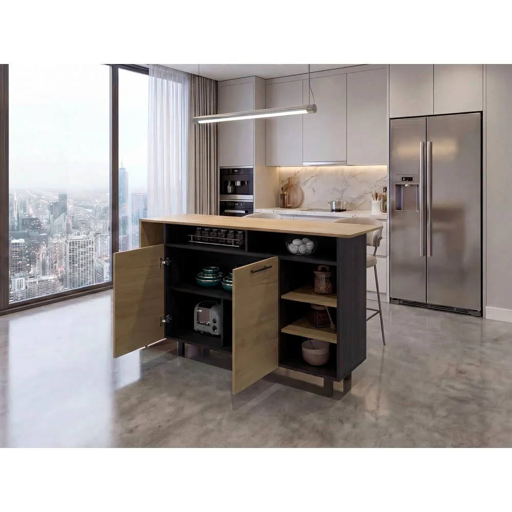 Barra de Cocina Corsia, Kronos Wengue y Kronos Fresno, con Dos Puertas Abatibles  ZF - Image 5