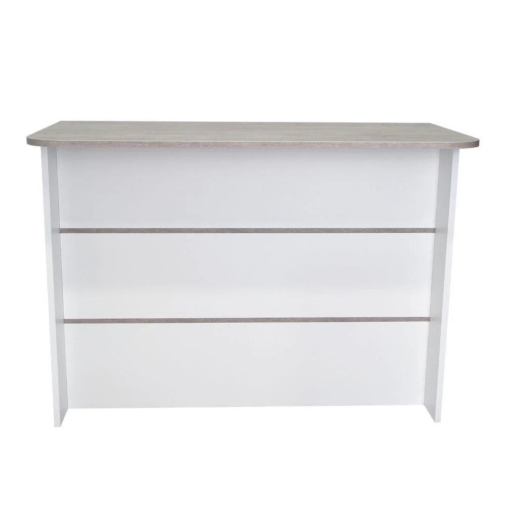 BARRA DE COCINA DIAMANTE, BLANCO Y CEMENTO, CON DOS ENTREPAÑOS - Image 5