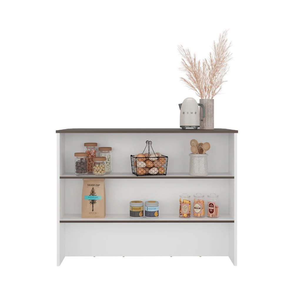 BARRA DE COCINA DIAMANTE, BLANCO Y MILAN, CON ENTREPAÑOS - Image 2
