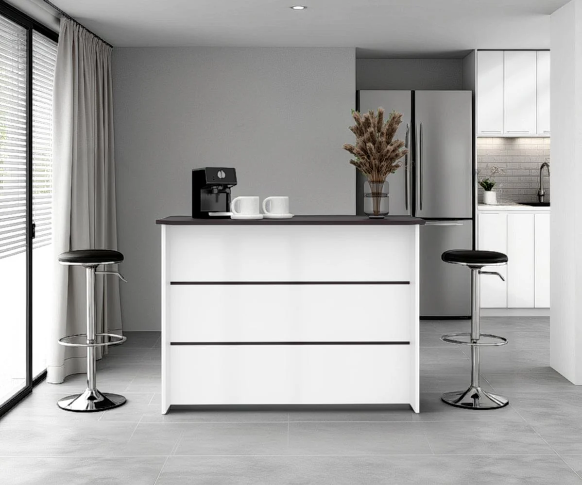 BARRA DE COCINA DIAMANTE, KRONOS BLANCO Y KRONOS WENGUE, CON ENTREPAÑOS ZF - Image 4