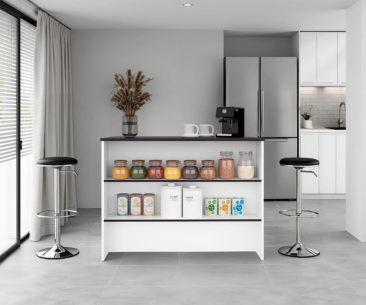 BARRA DE COCINA DIAMANTE, KRONOS BLANCO Y KRONOS WENGUE, CON ENTREPAÑOS ZF - Image 5