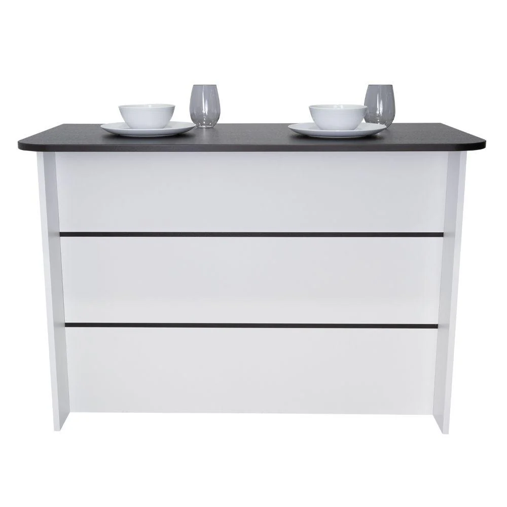 BARRA DE COCINA DIAMANTE, WENGUE Y BLANCO CON DOS ENTREPAÑOS - Image 4