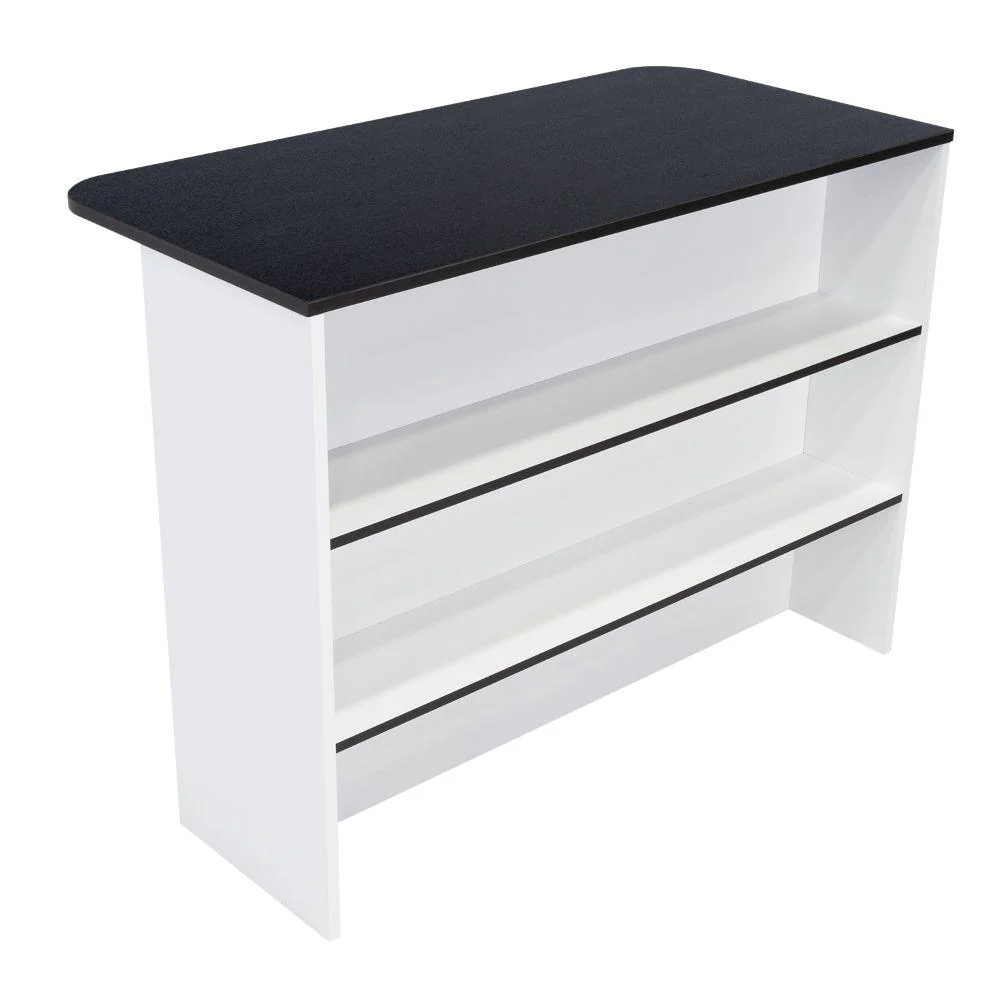 BARRA DE COCINA DIAMANTE, WENGUE Y BLANCO CON DOS ENTREPAÑOS - Image 8