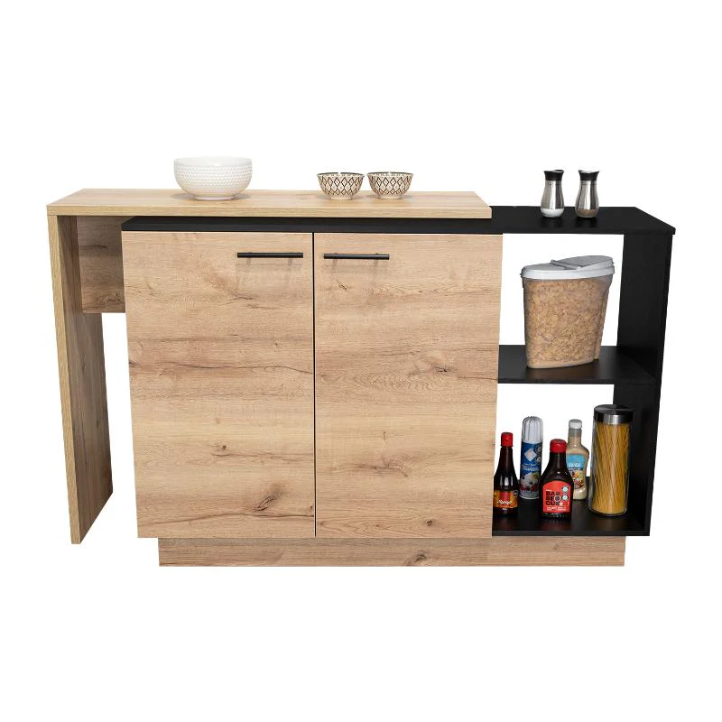 BARRA DE COCINA ERIS, CAFÉ CLARO Y WENGUE, CON DOS PUERTAS BATIENTES - Image 3