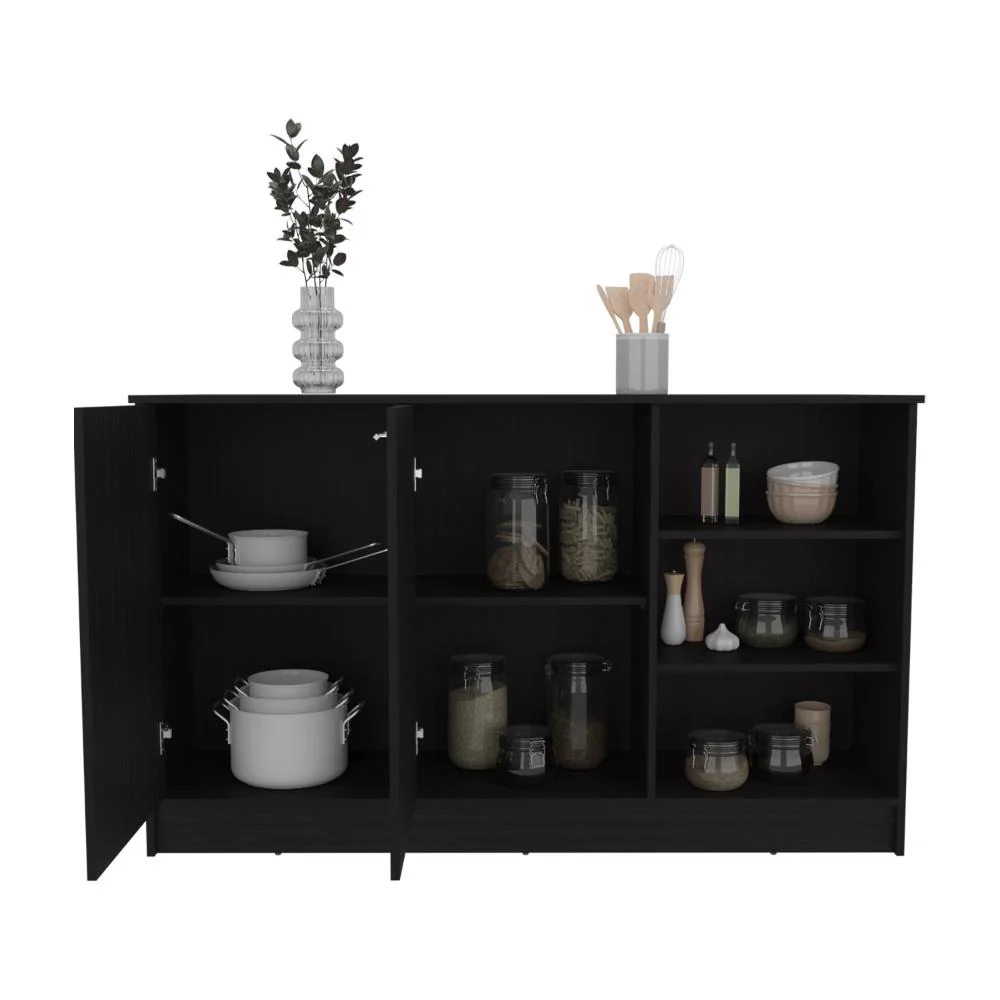 BARRA DE COCINA GINGER, WENGUE, CONTIENE TRES ENTREPAÑOS PARA GUARDAR OBJETOS DE COCINA ZF - Image 2