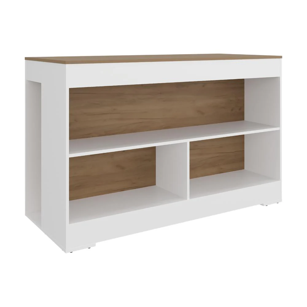 Barra de Cocina Kuho, Kronos Blanco y Kronos Fresno, Moderna con variedad de entrepaños para ubicar elementos de cocina ZF - Image 4