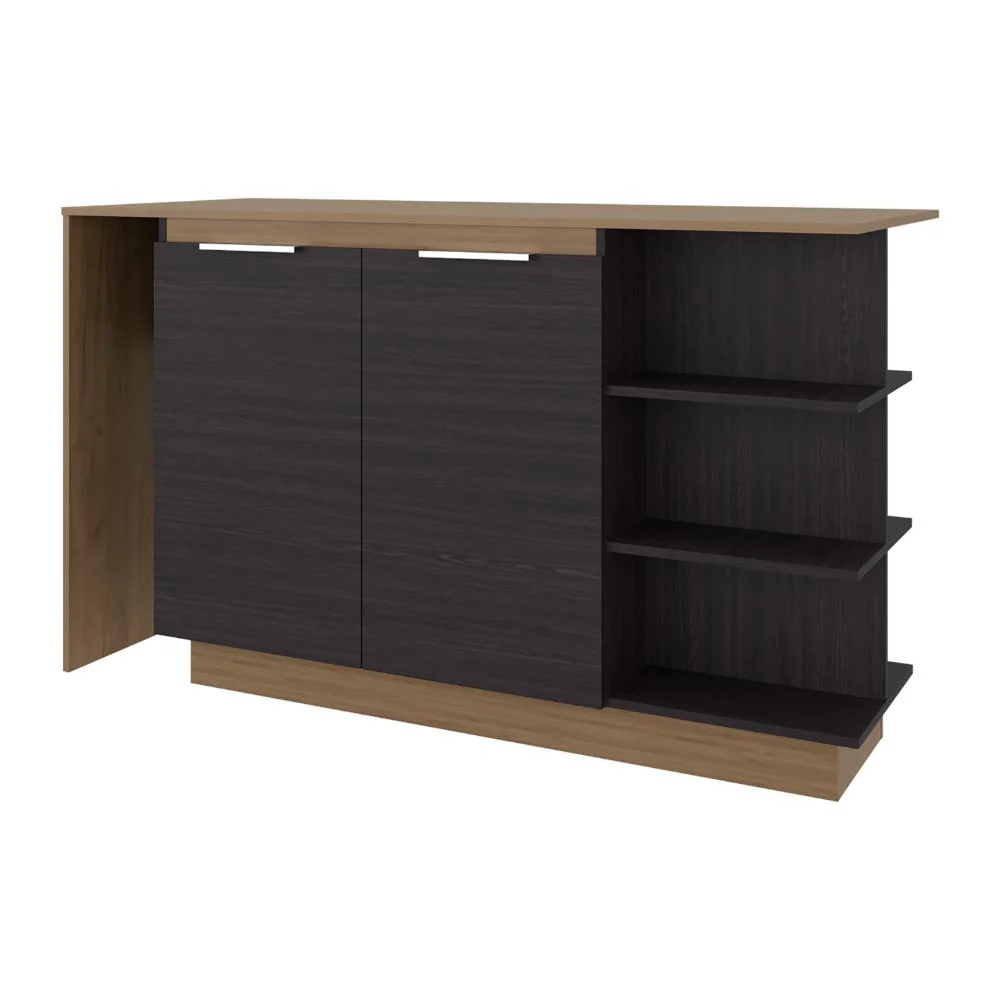 Barra de Cocina Laurel, Kronos Wengue y Kronos Fresno, Moderna con entrepaños y puertas ZF - Image 6