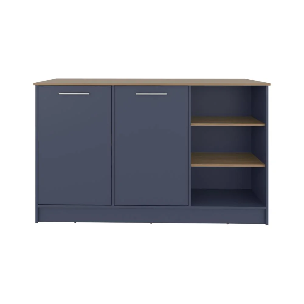 BARRA DE COCINA LUGANO, AZUL Y FRESNO KRONOS, CON DOS PUERTAS ABATIBLES - Image 6