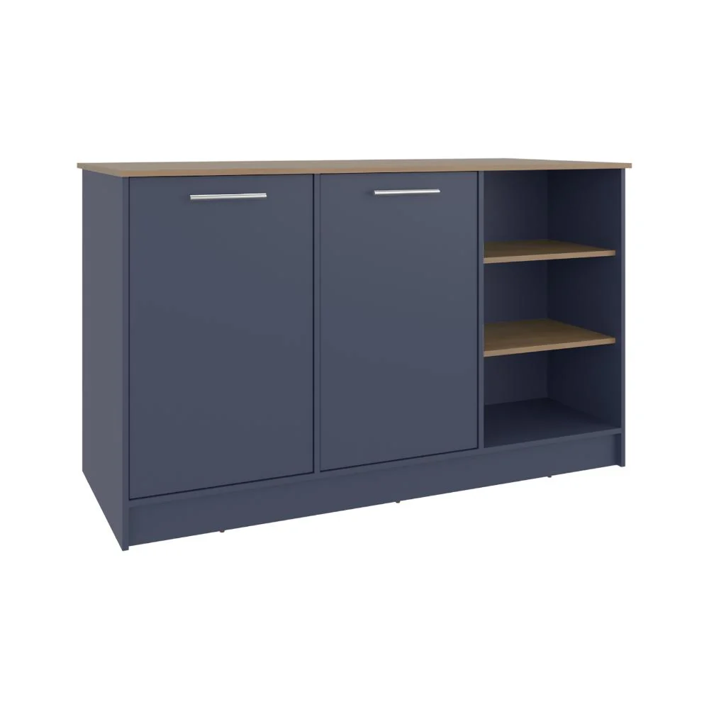 BARRA DE COCINA LUGANO, AZUL Y FRESNO KRONOS, CON DOS PUERTAS ABATIBLES - Image 7