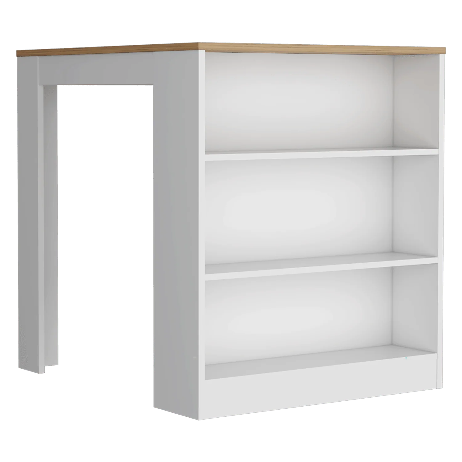 BARRA DE COCINA MAYER, BLANCO Y MACADAMIA, CON TRES ENTREPAÑOS PARA UBICAR VASOS Y FRASCOS - Image 6