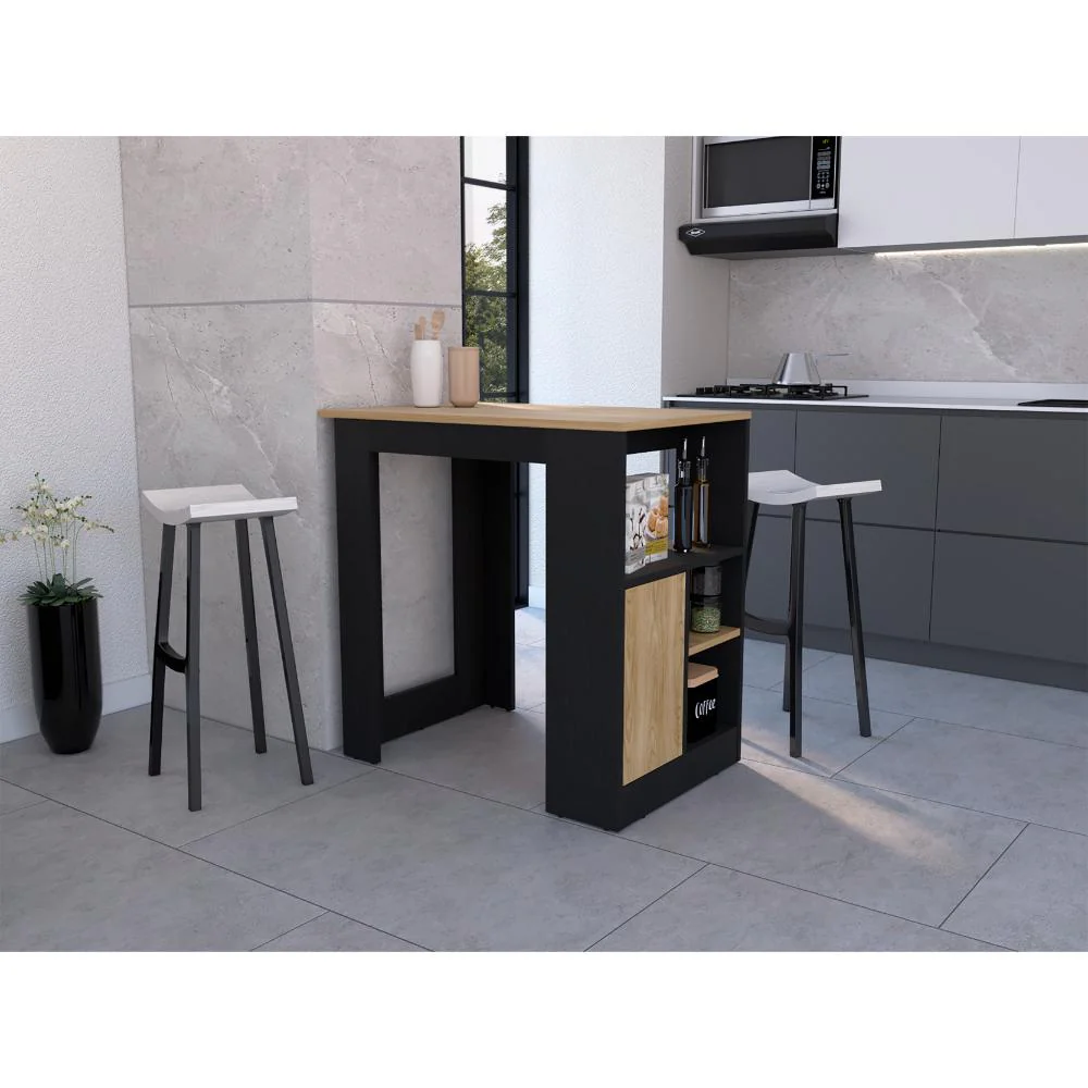 BARRA DE COCINA MIRLIN, WENGUE Y FRESNO, CON DISEÑO MODERNO DE FÁCIL ARMADO ZF - Image 3