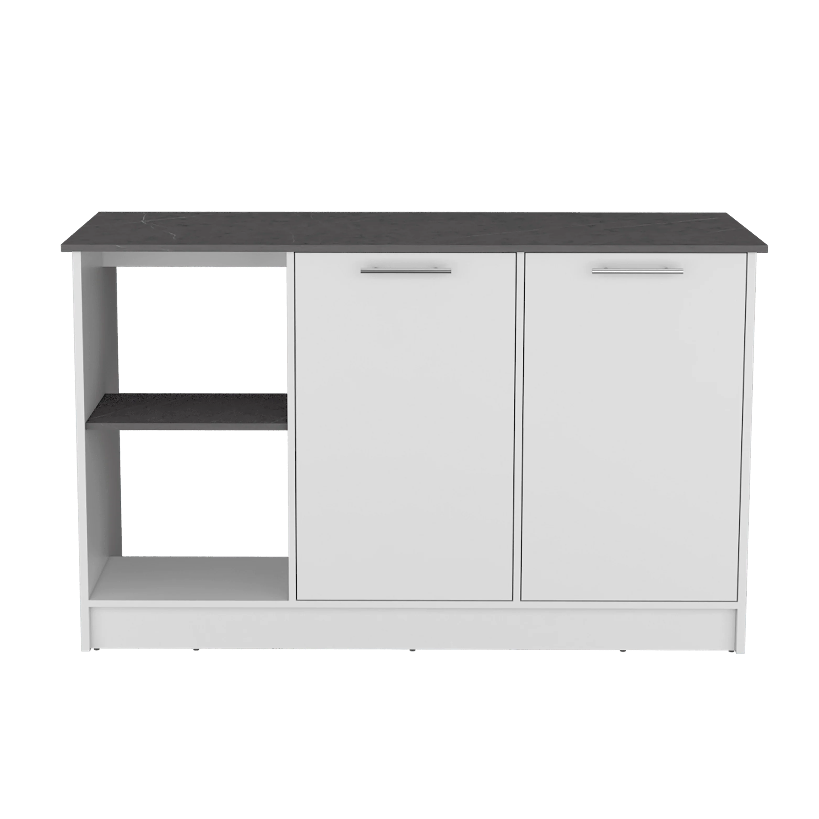 BARRA DE COCINA SAMARA, BLANCO Y PIEDRA, CON TRES ENTREPAÑOS ZF - Image 3