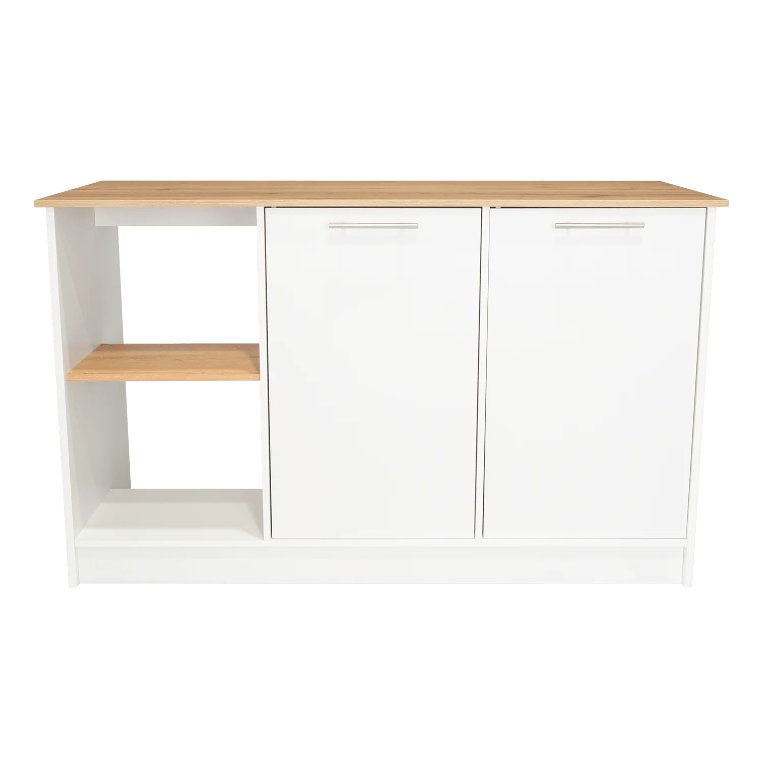 BARRA DE COCINA SAMARA, BLANCO Y CAFÉ CLARO, CON DOS PUERTAS Y ENTREPAÑOS ZF - Image 10