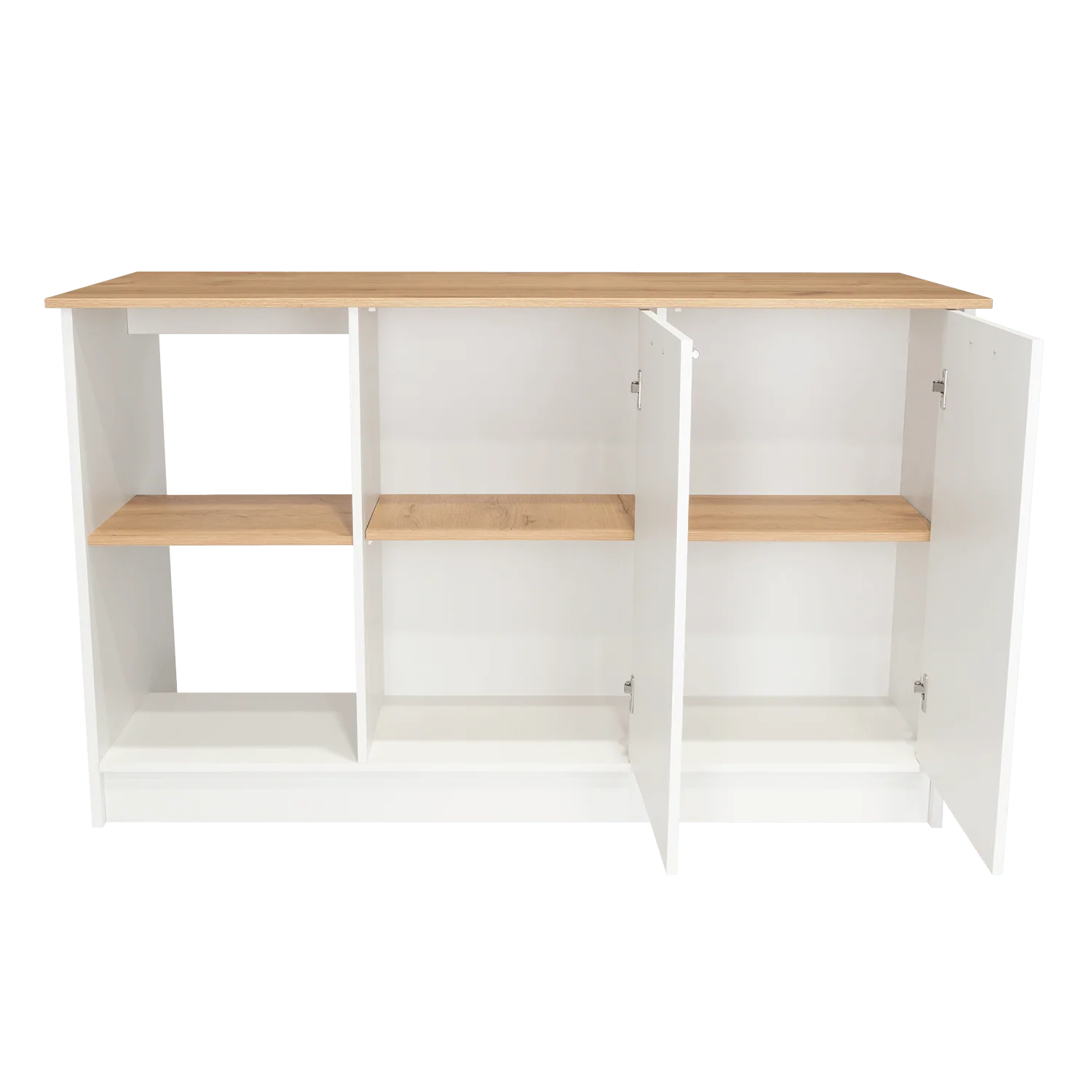 BARRA DE COCINA SAMARA, BLANCO Y CAFÉ CLARO, CON DOS PUERTAS Y ENTREPAÑOS ZF - Image 11