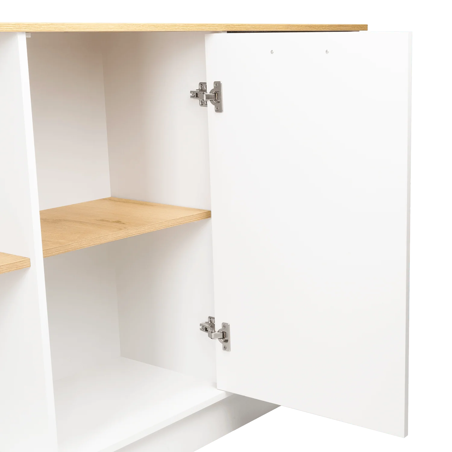 BARRA DE COCINA SAMARA, BLANCO Y CAFÉ CLARO, CON DOS PUERTAS Y ENTREPAÑOS ZF - Image 12
