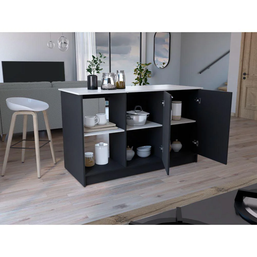 BARRA DE COCINA SAMARA, WENGUE E IBIZA, CON TRES ENTREPAÑOS ZF - Image 5