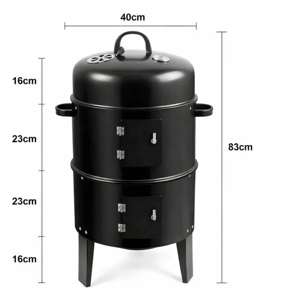 BARRIL ASADOR AHUMADOR PARILLA BRASERO 80CM PORTÁTIL 3 EN 1 - Image 2