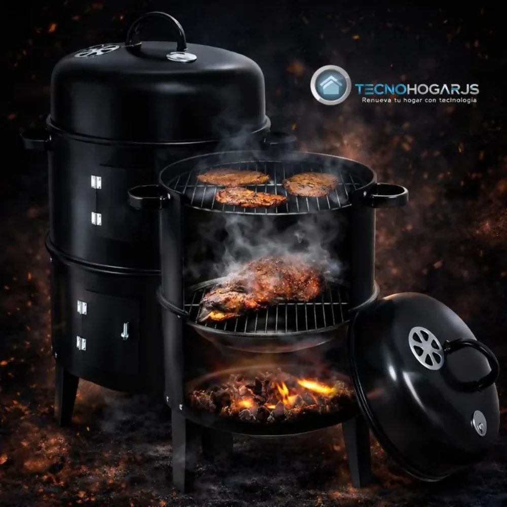 BARRIL ASADOR AHUMADOR PARILLA BRASERO 80CM PORTÁTIL 3 EN 1 - Image 3