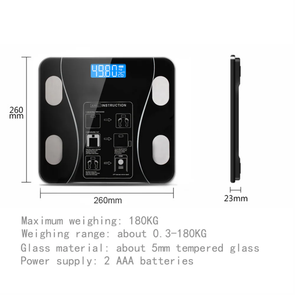 BASCULA DIGITAL INTELIGENTE BLUETOOTH RECARGABLE - Image 2