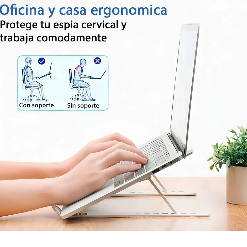 BASE SOPORTE AJUSTABLE LAPTOP STAND ALUMINIO PLEGABLE 8 POSICIONES - Image 6