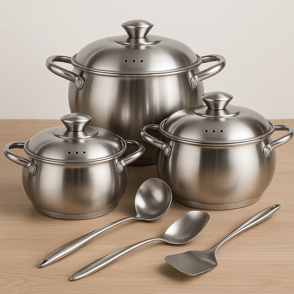 BATERÍA COCINA JUEGO OLLAS ACERO QUIRÚRGICO 3,6,9L SWISSHOME - Image 5
