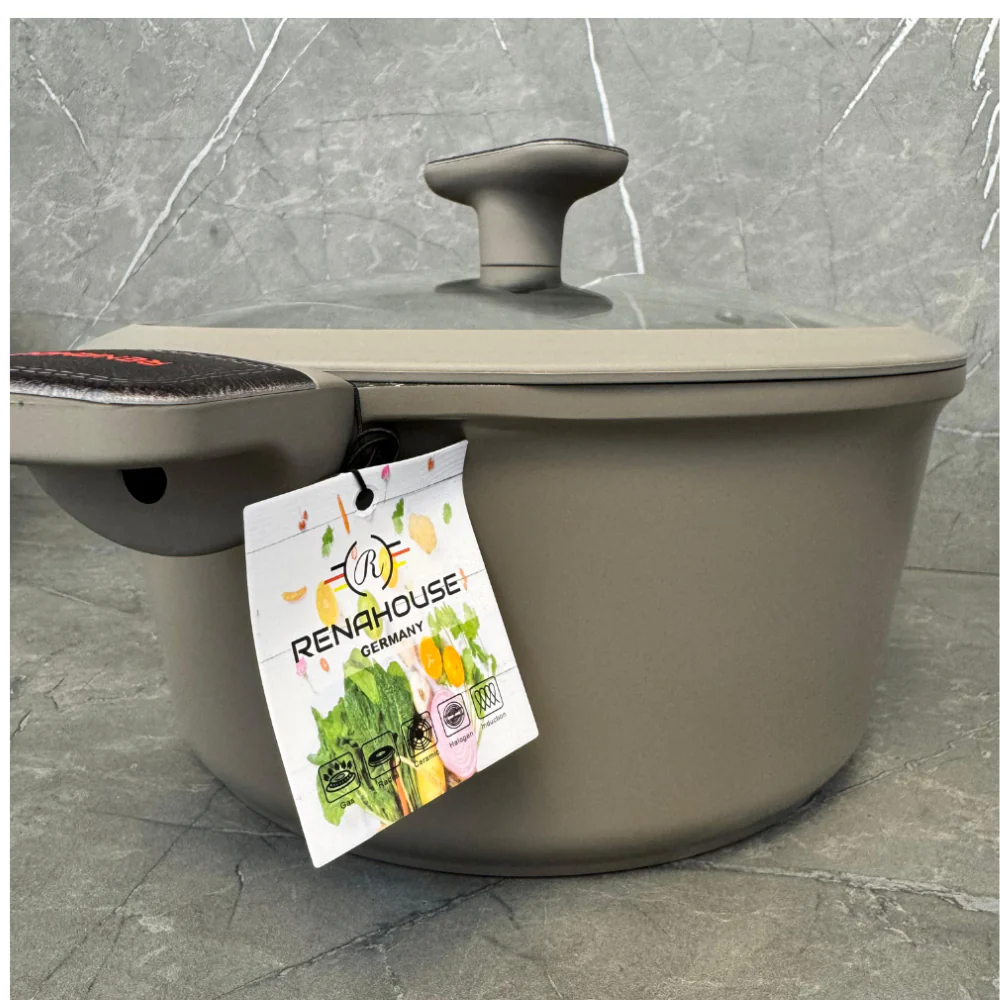 BATERÍA COCINA OLLAS 9 PIEZAS MÁRMOL ANTIADHERENTE PREMIUM GRIS - Image 5