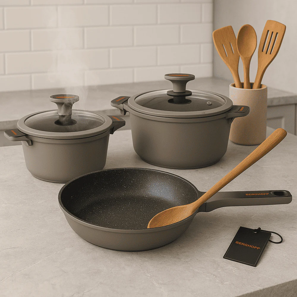 BATERÍA COCINA OLLAS 9 PIEZAS MÁRMOL ANTIADHERENTE PREMIUM GRIS - Image 8