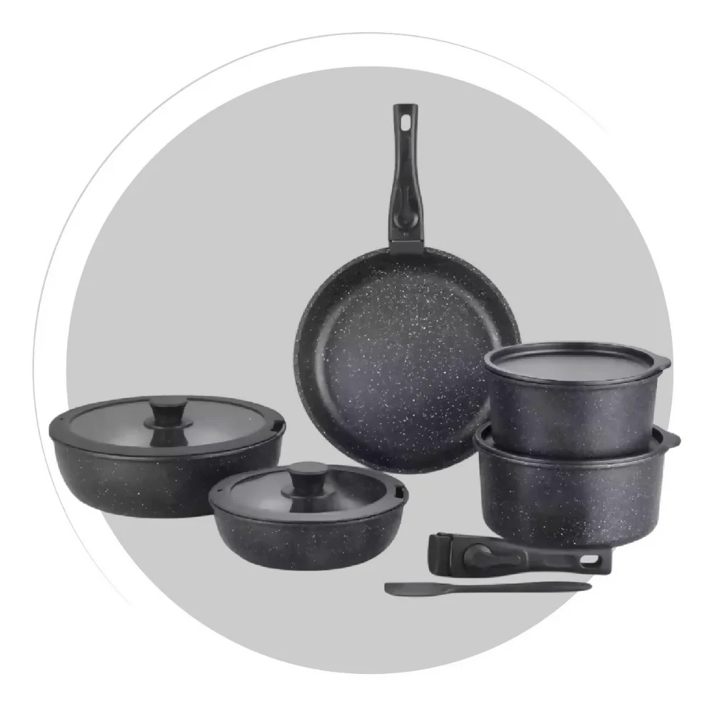 BATERÍA DE COCINA JUEGO DE OLLAS REVESTIMIENTO GRANITO 17 PCS - Image 3