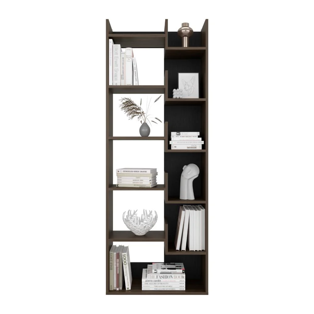 BIBLIOTECA CLOVER, MILAN Y WENGUE, CON ESPACIOS PARA GUARDAR Y PONER OBJETOS - Image 2