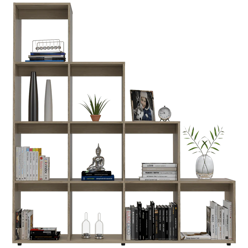 BIBLIOTECA COLIMA, BEIGE, CON VARIEDAD DE ENTREPAÑOS - Image 2