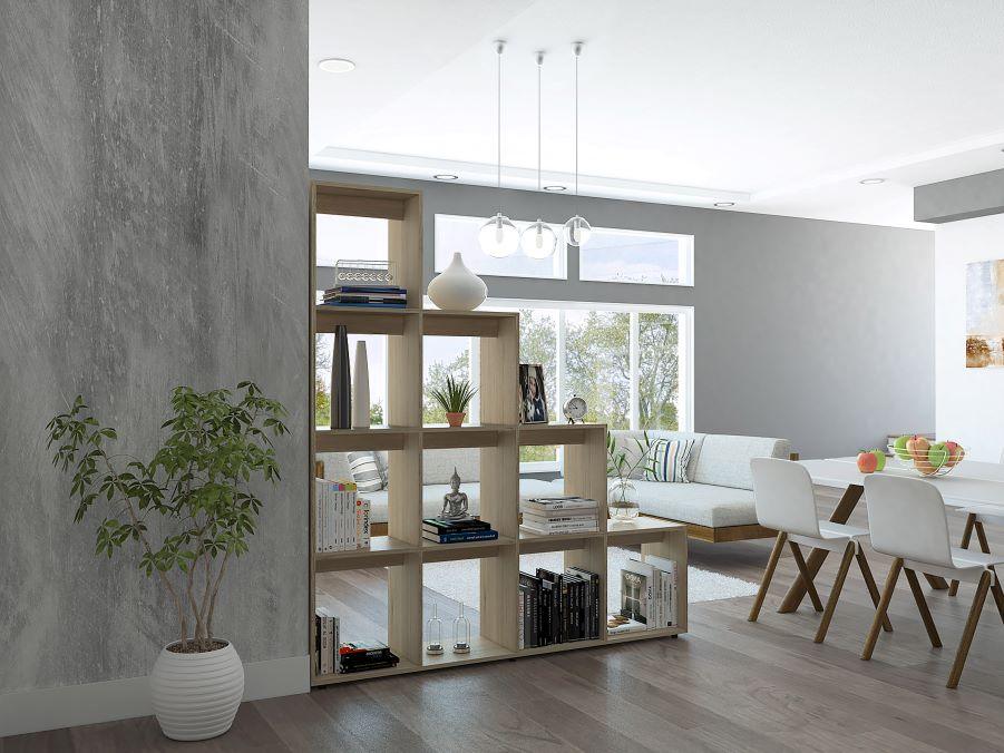 BIBLIOTECA COLIMA, BEIGE, CON VARIEDAD DE ENTREPAÑOS - Image 3