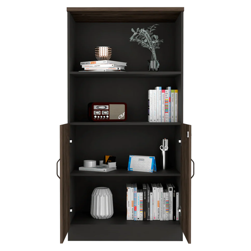 BIBLIOTECA CONCEPT, WENGUE Y CHOCOLATE, CON VARIEDAD DE ENTREPAÑOS - Image 2